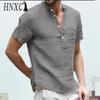 HNXC Men's Fashion Casual Solid Color Print Tops & T-shirts