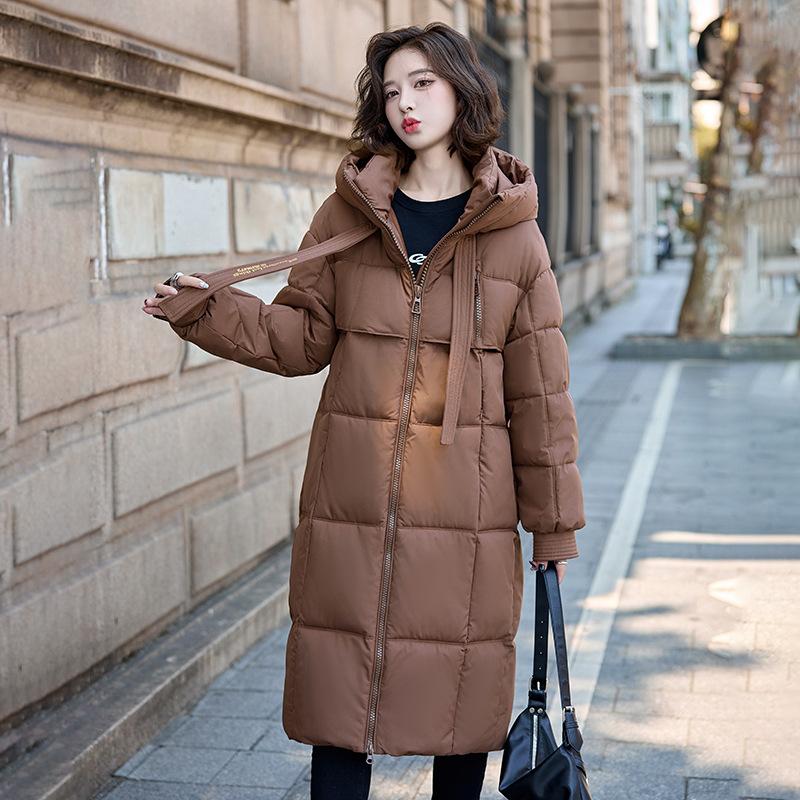 New Style 2025 Winter Thick Down Cotton-padded Coat for Women Long Over Knee Korean Loose Cotton-padded Coat