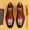 Деловые туфли-оксфорды, британские цветные туфли с острым носком, мужские туфли, на шнуровке, кожаные туфли ручной работы