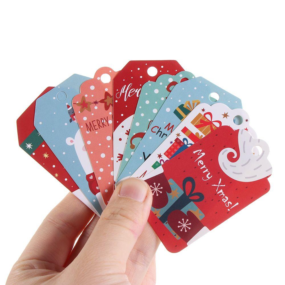 with Rope Santa Claus Gift Wrapping Christmas Paper Tags Xmas Decorations Gift Cards Hanging Label