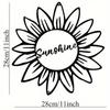 Metal Sunflower with Sunshine Sign - Modern Wall Art for Bedroom and Living Room, Stylish Interior Home Decoration, Perfect Gift