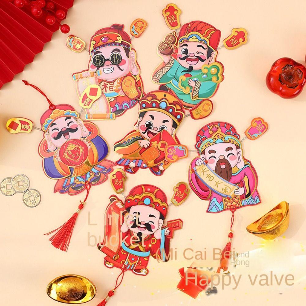 The God of Wealth New Year Pendant Exquisite DIY Spring Festival Magnetic Stickers Festive Propitious