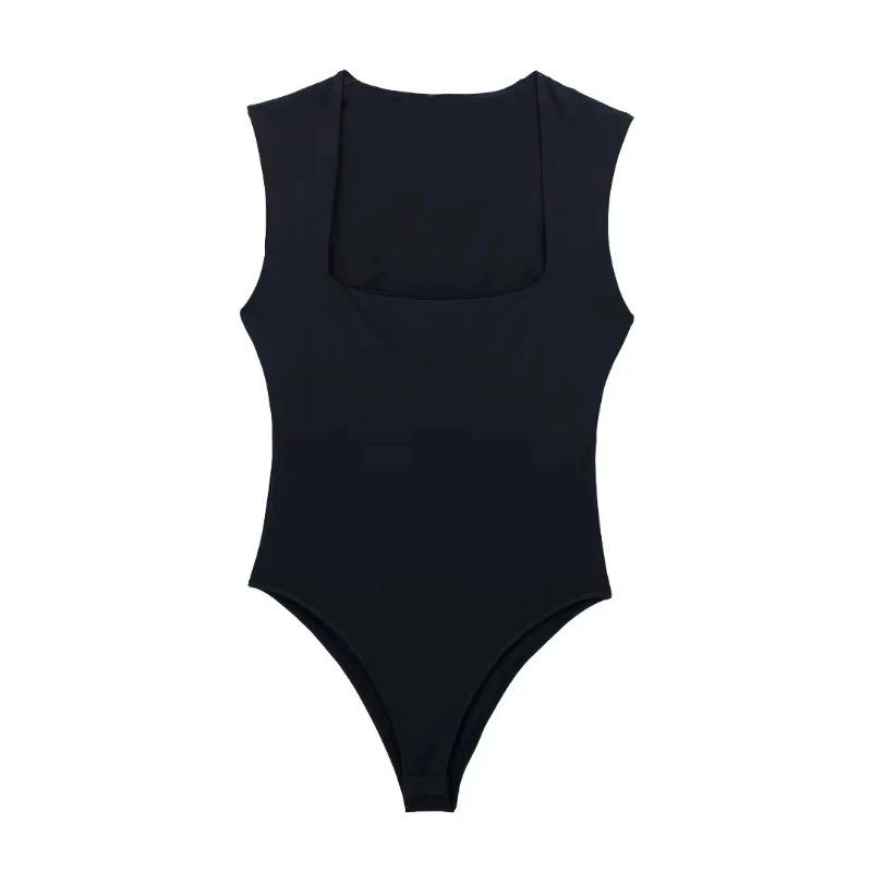 Woman Sleeveless Bodysuit Female Square Neck Summer Swimsuits Sexy Lingerie Lady Bodysuits