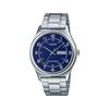 Мужские аналоговые часы Casio MTP-V006D-2B из нержавеющей стали, синий циферблат