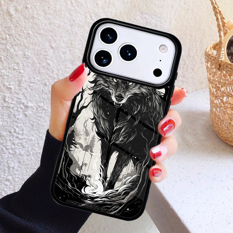 Чехол для телефона 'Свирепый Волк' для iPhone 17 Air 16 15 14 13 12 11 Pro Max Plus