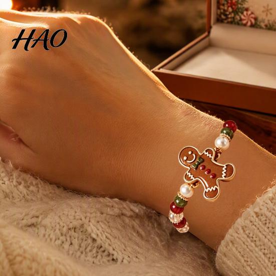 Fine Workmanship Bracelet Christmas Bracelets for Women, Santa Claus Elk Snowman Tree Versatile Beaded Bracelet, Holiday Jewelry Gifts Stocking