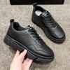 Fashion Women Sneakers Leather Casual Shoes Lace-Up Trainer Lightweight Walking Sneakers Zapatillas 2024 Women's Vulcanize Shoes