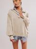 Streetwear Women Loose Fit Lantern Sleeve Hoodie With Button Details For Fall 2024