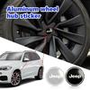 For Jeep 4PCS 56mm Car Logo Wheel Center Sticker Rim Caps Hub Cover Decal Cherokee Wrangler JK Gladiator Compass Renegade
