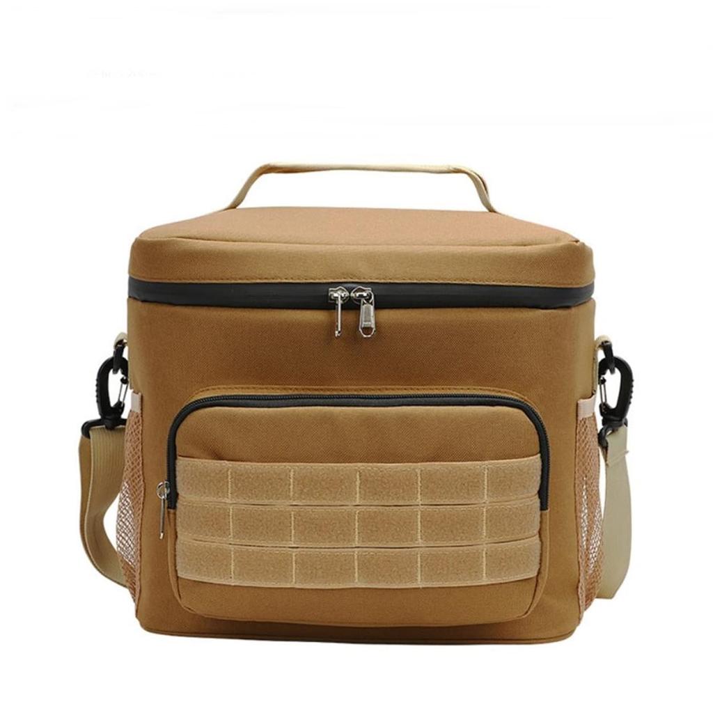 Сумка-холодильник мягкий для ланча тепло [SCGEHA], коробка, холодильник, маленький, коробка, сохранение, складной, на плечо, 2-сторонний (бежевый)