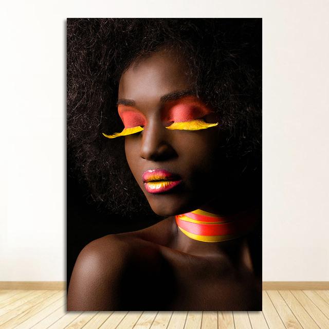 Африканское искусство Женщина Холст Картина Настенная картина HD Красота Девушка Скандинавские постеры и принты для гостиной Домашний декор Cuadros