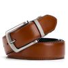 Ремень мужской с вращающейся пряжкой, пряжка ремня, двусторонний ремень, ремень из коровьей кожи для мужчин