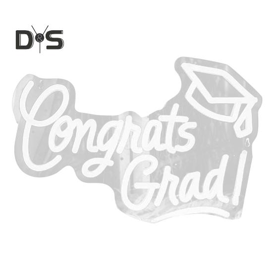 Светодиодная неоновая вывеска Congrat Grad, не мерцает, яркость регулируется, питание от USB, ночник Congrat Graduation Sign