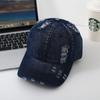 Новая бейсболка с дырками для мужчин и женщин, потертая джинсовая бейсболка с дырками, повседневная модная персонализированная универсальная шляпа для женщин прилив