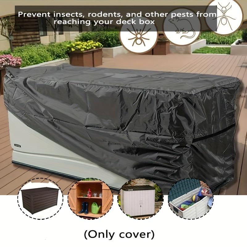 One Piece Outdoor Deck Box Cover - Black Premium Oxford Fabric - Compatible with most other deck boxes (cover only)