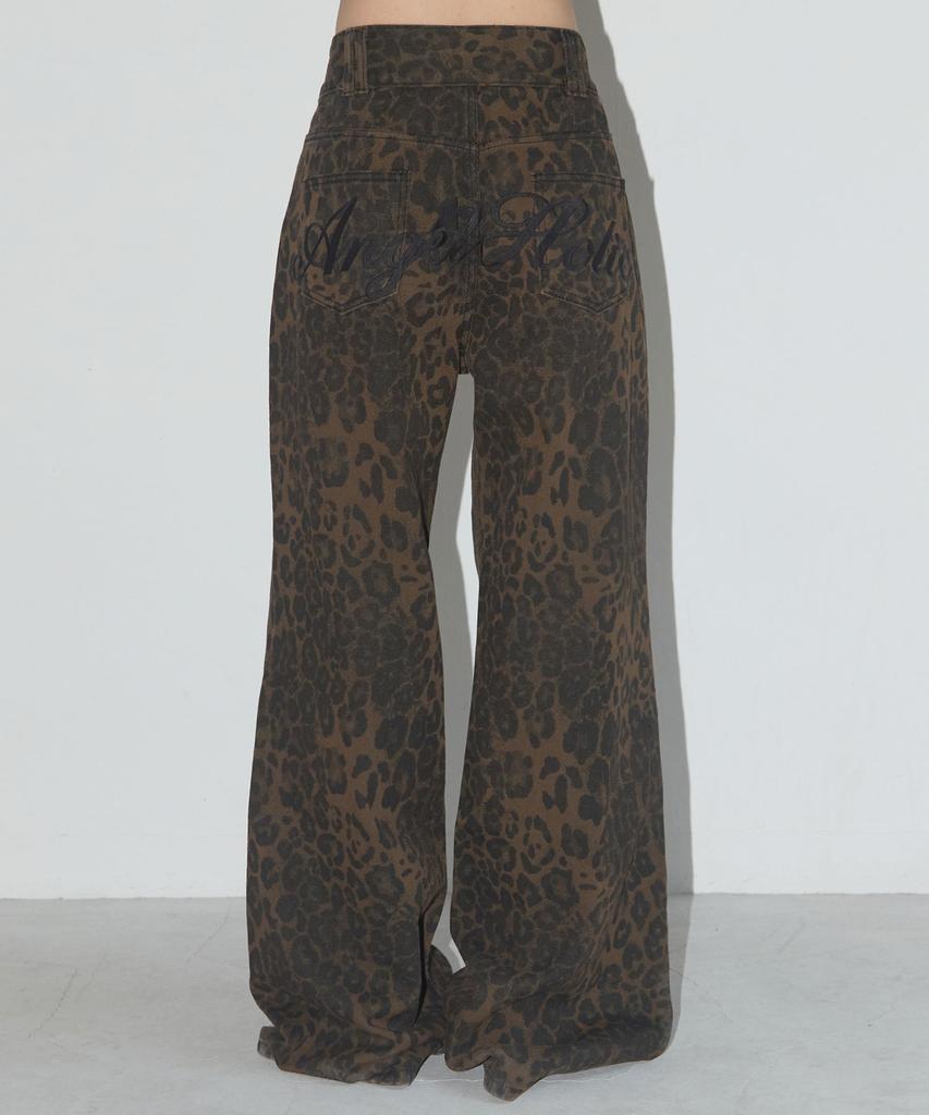 FANCY CLUB Leopard Bootcut Pants (Brown) F25Qd892