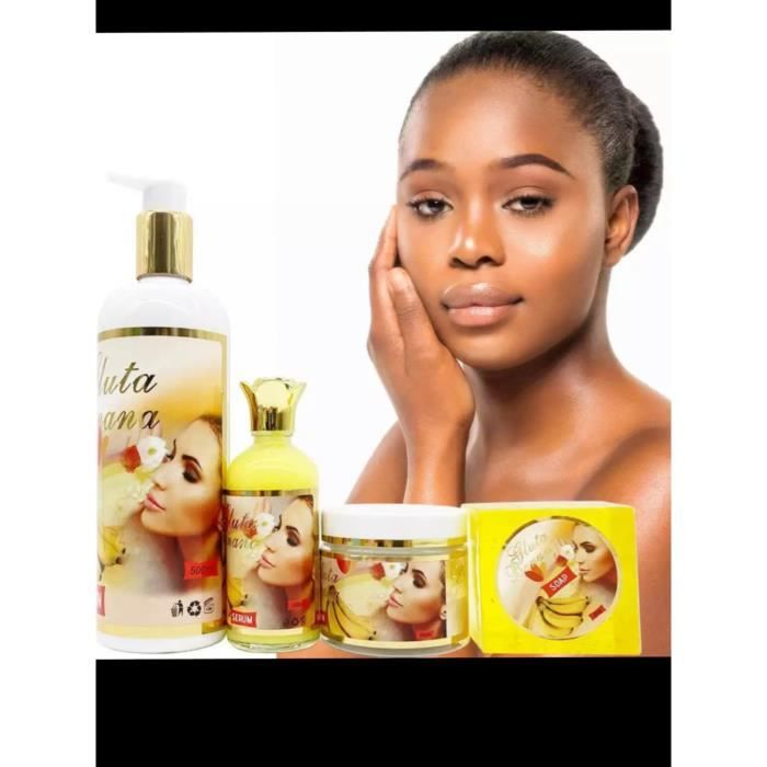 Gamme gluta banana - HA - Lotion corporelle - 500ml - Sérum concentré - Savon blanchissant 250g