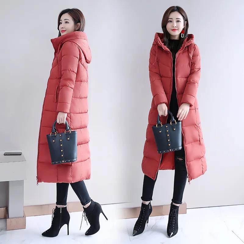 Women's Down Cotton Jacket Winter Long Section Over The Knee Thick Slim Slimming Coat Women