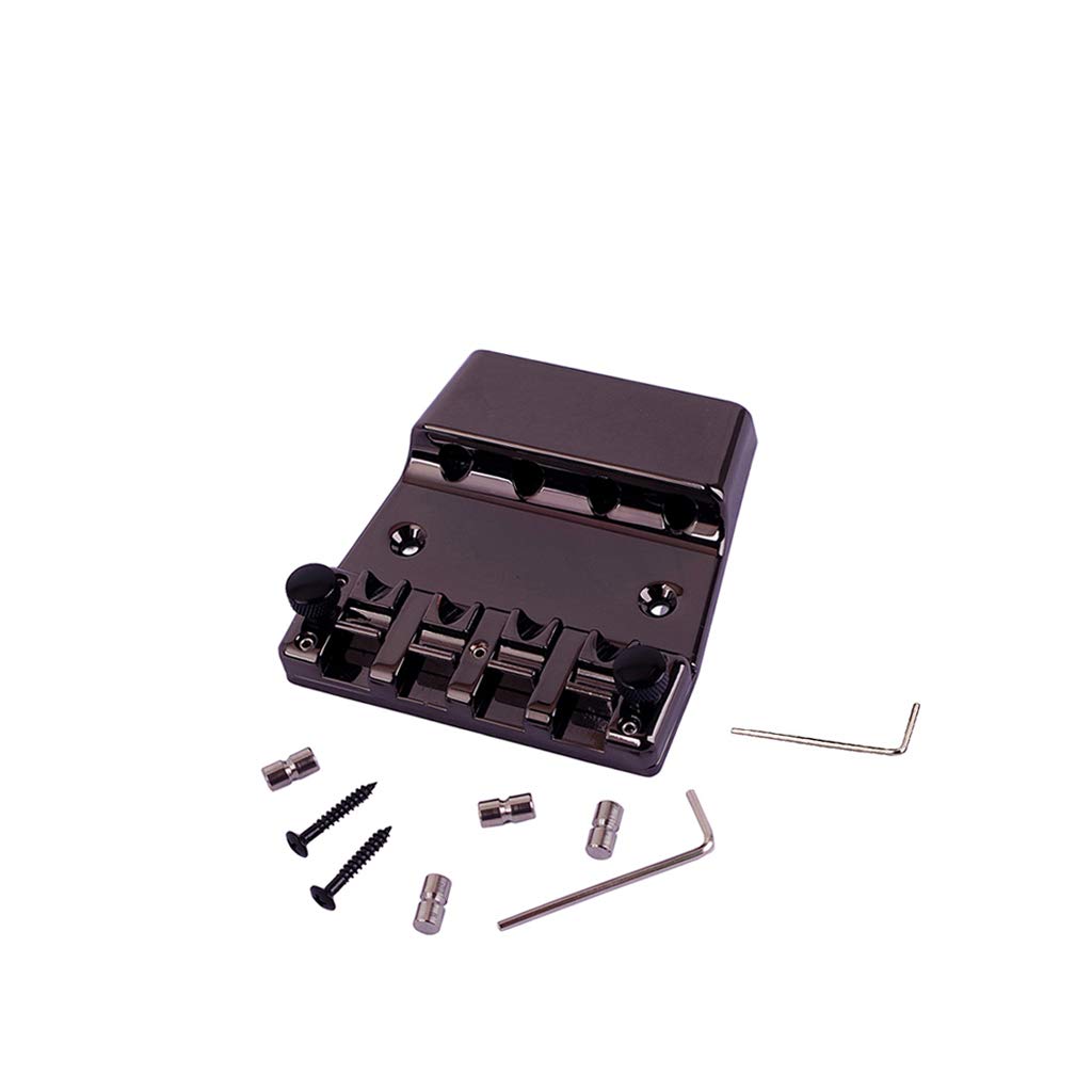 Огдни 4-струнный фиксированный бридж для бас-гитары Набор инструментов Бридж хардтейл с седлами для деталей бас-гитары Черный