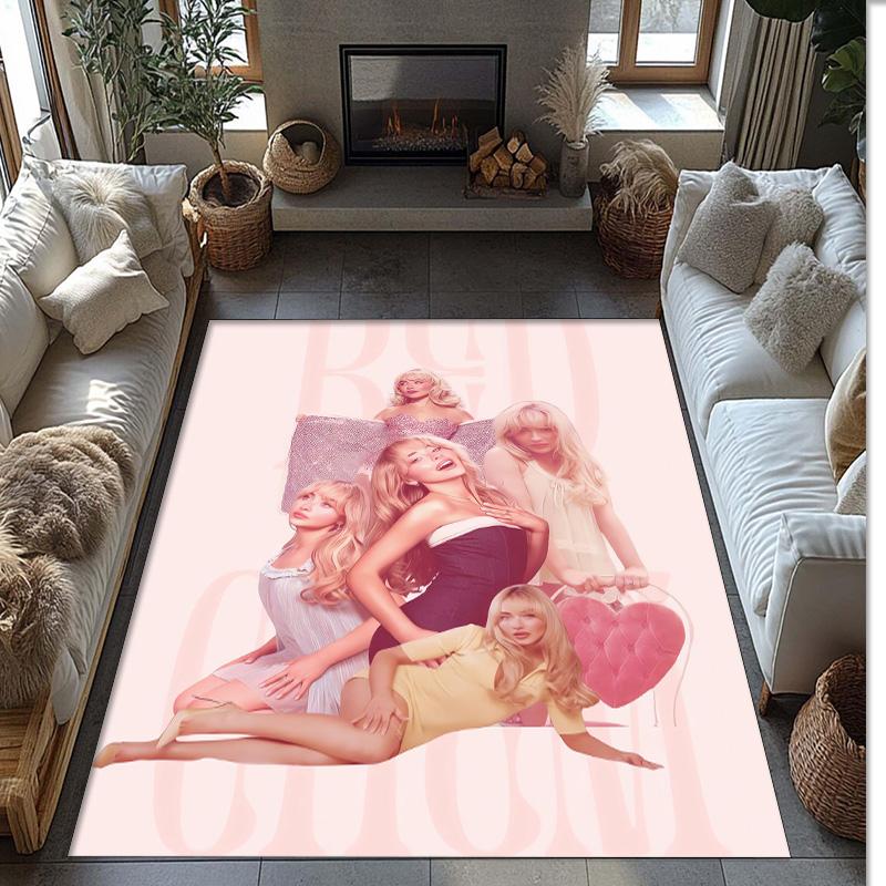 Soft Crystal Velvet Floor Rug,Sabrina Carpenter Anti Slip Decorative Carpet, Plush Area Mat For Indoor Home Decoration