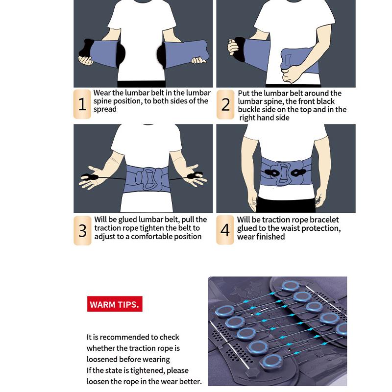Поясничный поддерживающий пояс для облегчения боли в пояснице, пояс для спины, пояс для талии, пояс для спины с регулируемой системой компрессионных шкивов с затягивающимся шнуром