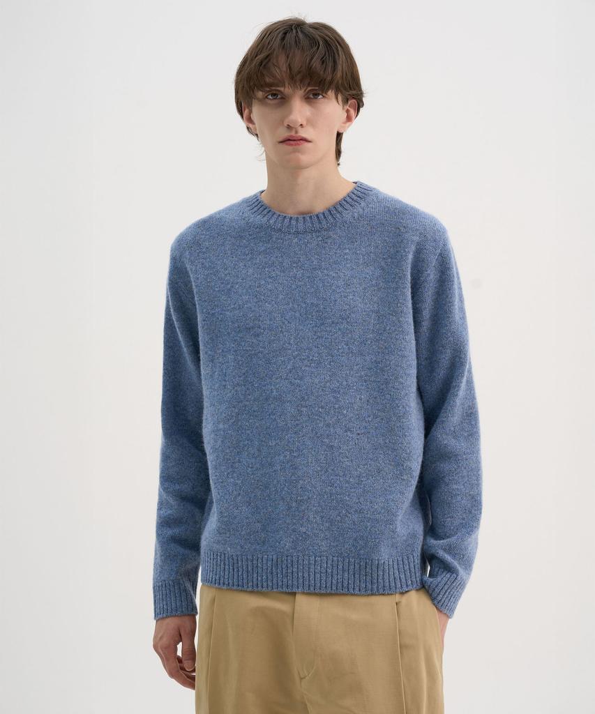 TRIP LE SENS [100% Wool] Pure Light Round Knit_Heather Blue