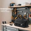 14 Inch Black Canvas Tool Storage Bag Lightweight Electrician Portable Tote Bag Work Accessories