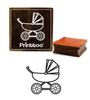 Printtoo Square Baby Trolley Pattern Коричневый деревянный резиновый штамп Craft Textile-2 x 2