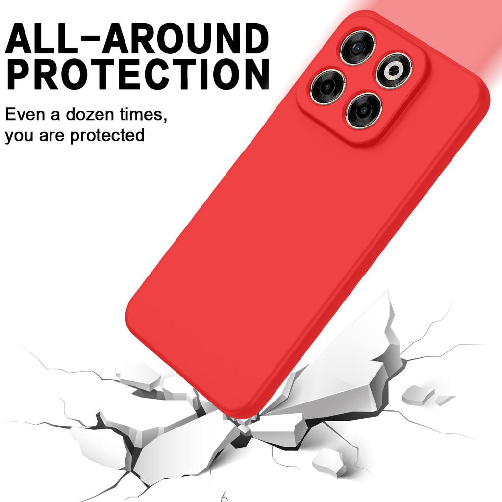 For ZTE Blade V70 Case Drop Proof Liquid Silicone Soft Lining Back Phone Cover with Hand Strap