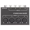 CX400 4 Channel Passive Mixer Professioinal Stereo 4 Channel Mixer for Mixing Instruments CD Players