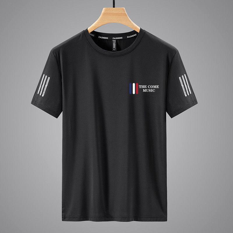 Мужская летняя футболка с коротким рукавом из ледяного шелка, быстросохнущая - Дышащая и легкая