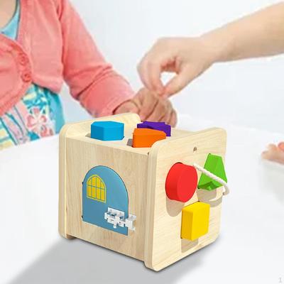 Игрушка для сопоставления фигур, сортировочная игра для мелкой моторики, кубик-коробка, для