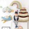 1pc-Matte Triple Layer Cake Aluminum Foil Balloon/Matte Airplane/Matte Rainbow/Matte Police Car/Matte Retro Balloon, Party