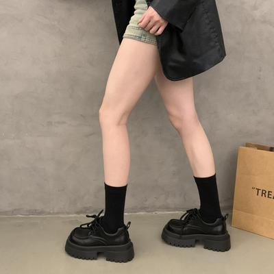 Платформа Британский стиль маленькие кожаные туфли женские новые осенние черные лоферы женские туфли с юбками Мэри Джейн одинарные туфли