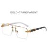 Marble Pattern Rimless Sunglasses UV 400 Driving Eyewear Vintage Men Sunglasses  Holiday