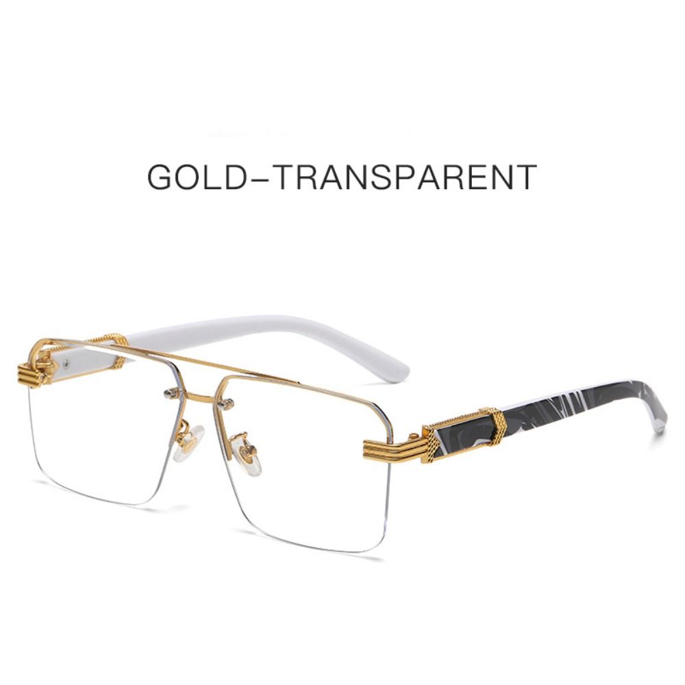 Marble Pattern Rimless Sunglasses UV 400 Driving Eyewear Vintage Men Sunglasses Holiday