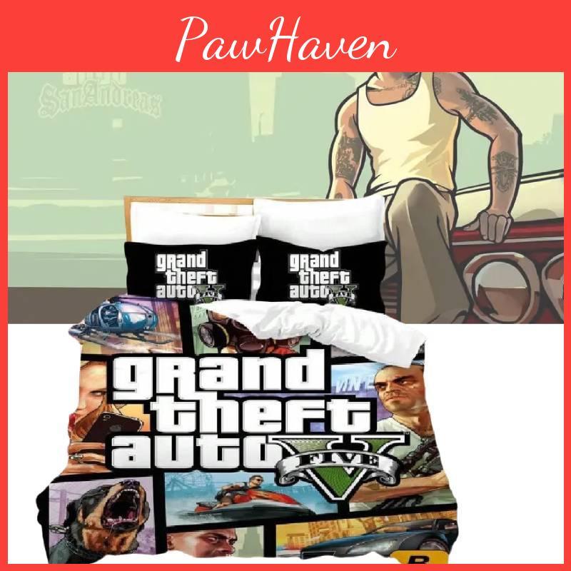 Игровой Постельный Комплект Grand Theft Auto Мультяшные Пододеяльники Наволочка Постельное Белье