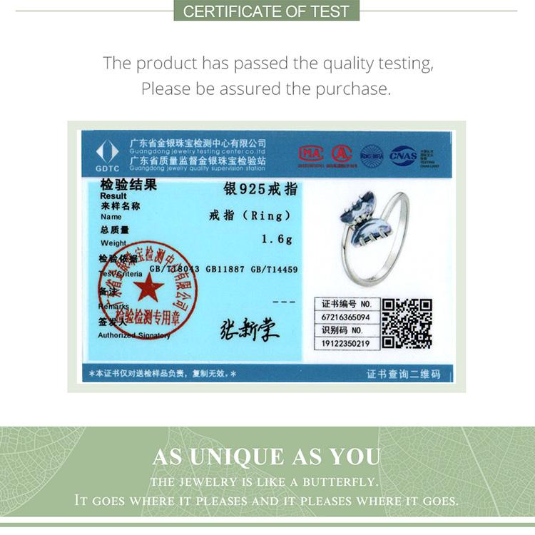 BAMOER из стерлингового серебра 925 пробы, нежное кольцо-бабочка для женщин, кольцо для девочек, размер 6, 7, 8, женское эффектное ювелирное изделие, подарок