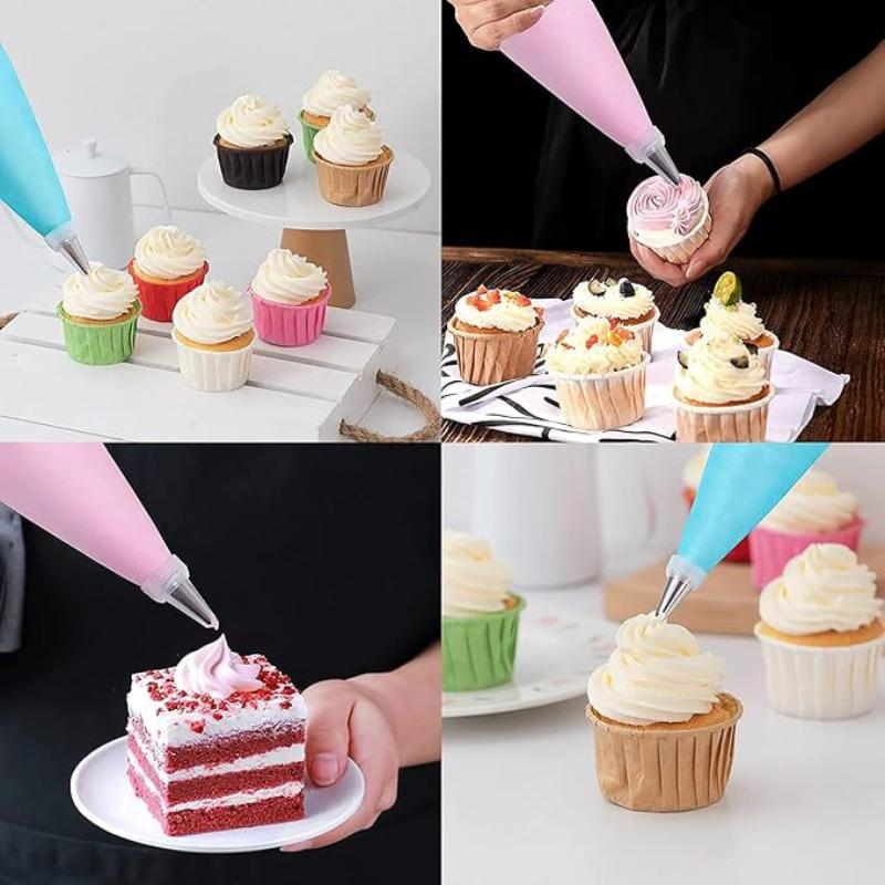 Butter Piping Bag Kit 34PCS Reusable Cake Decorator Nozzles and Scraper All in One DIY Baking Tools for Home Kitchen Parties