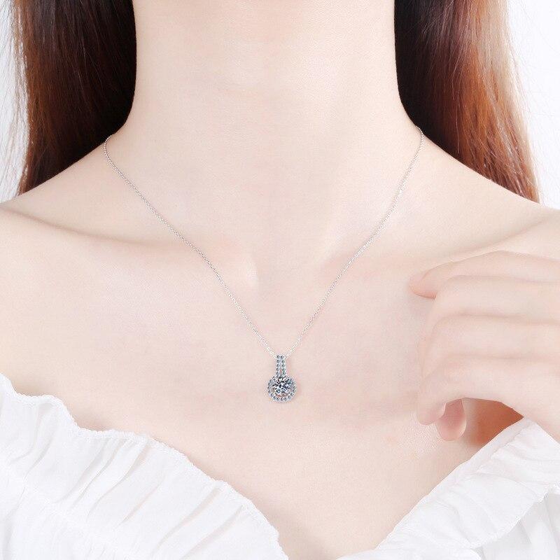 Ожерелье из муассанита 5 карат для женщин, позолоченное 14 карат, ожерелье из стерлингового серебра 925 пробы, лабораторные бриллиантовые ожерелья с сертификатом Gra