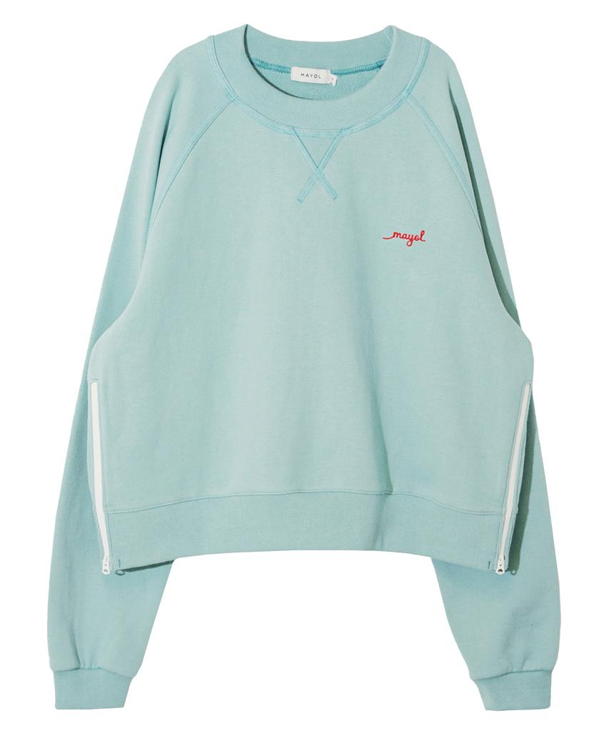 MAYOL Zipper Point Sweatshirt_Ice Blue
