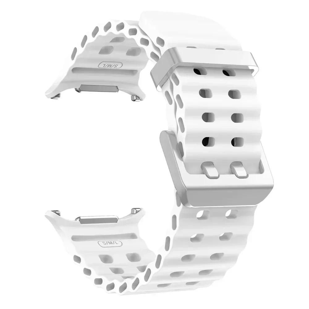 НОВЫЙ Морской Силиконовый Ремешок Для Samsung watch 7 ultra 47мм Браслет Без Зазоров Спортивный Двухцветный Ремешок для Galaxy ultra ремешки