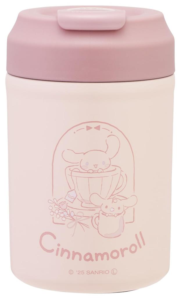 Skater Stainless Steel Easy Vacuum Sanrio Tumbler, 380ml, Insulated, Double-Layered Wall, Cinnamoroll, Natural, STEM4-A