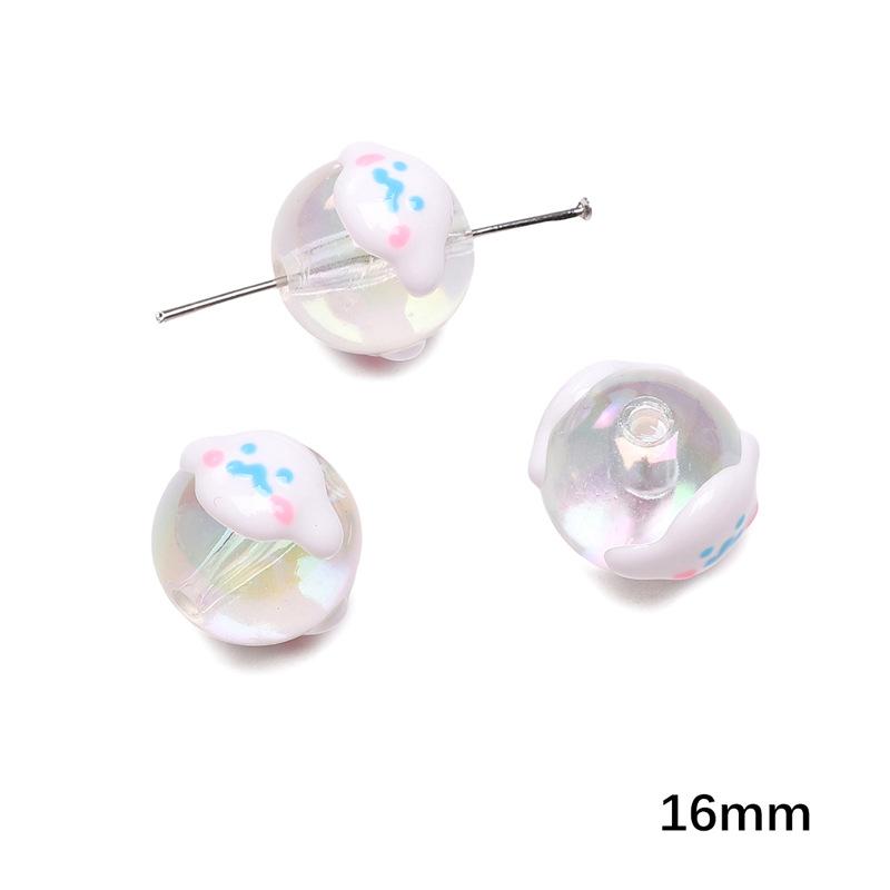 Handmade Beads Acrylic Double-sided Hand-painted Round Beads Graffiti Handmade Beads Diy Weaving Cell Phone Chain String Loose Beads Material