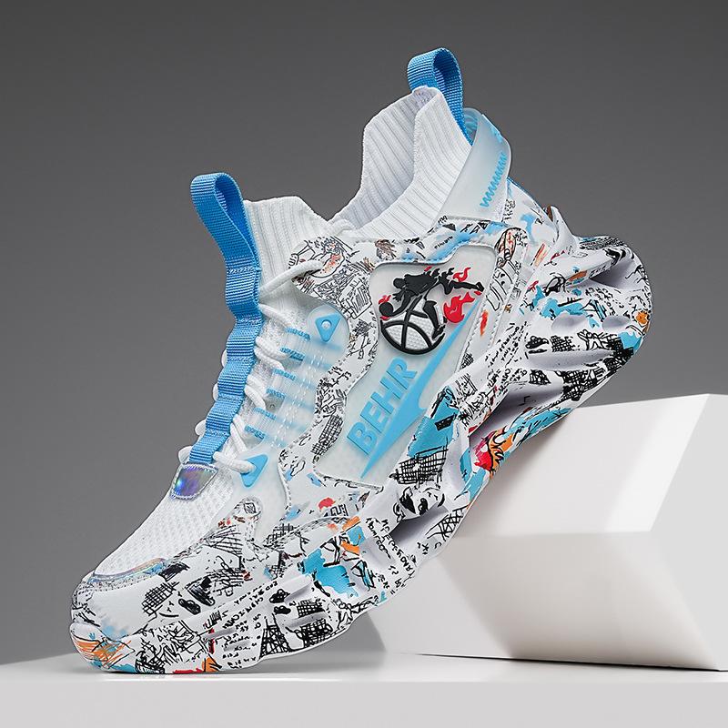 New fashion casual sports shoes outdoor lightweight versatile dad shoes fly-woven camouflage blade shoes