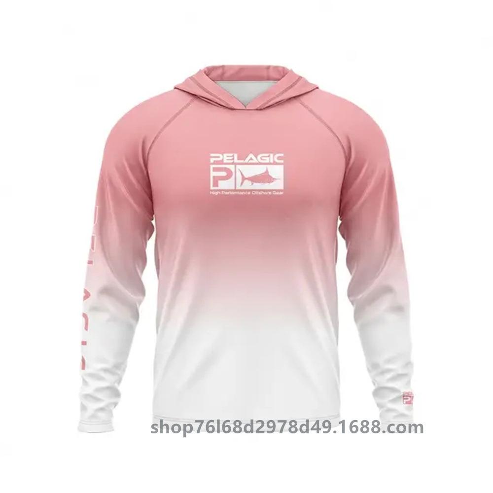 Pelagic fishing suit UPF50 long-sleeved T-shirt hoodie quick-drying breathable sunscreen supports customization