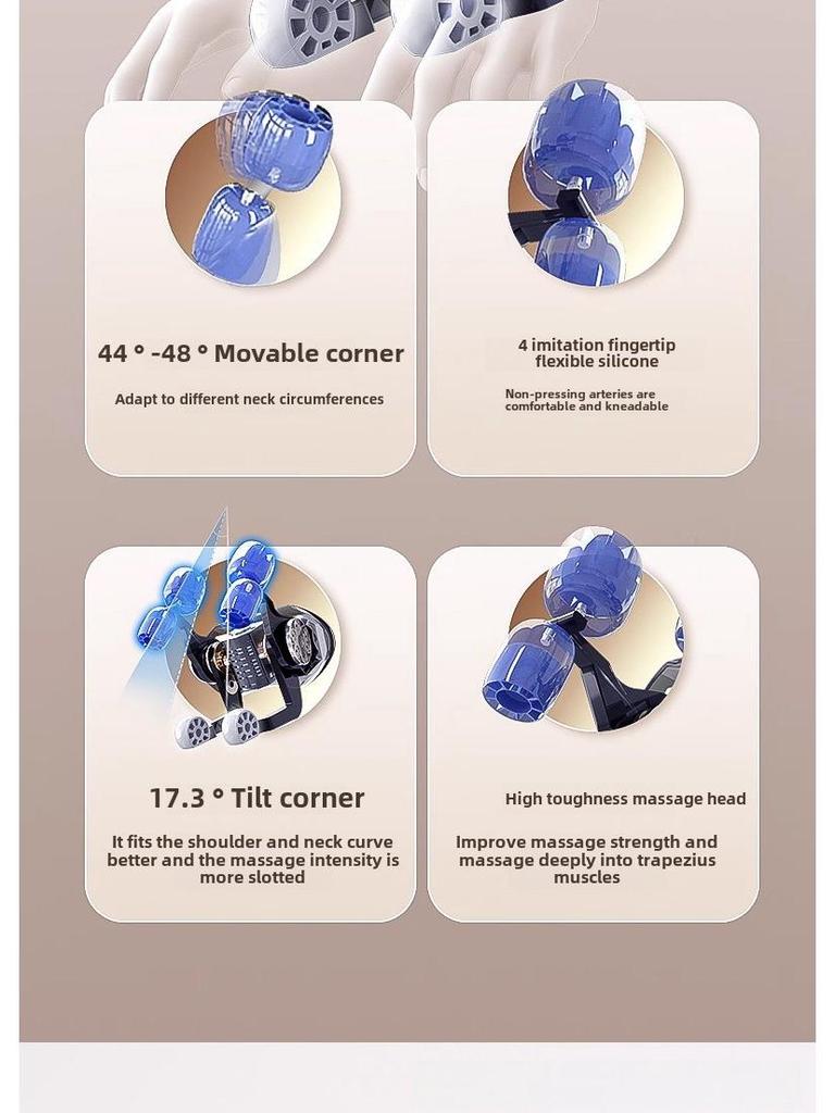 Перезаряжаемый портативный массажер для трапециевидных мышц и шейного отдела позвоночника для надавливания и разминания