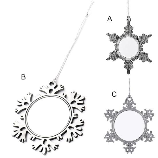 Снежинка Подвеска Рождественское украшение DIY Фото Подвесное украшение Сплав Снежинка Рождественская елка Настенное окно