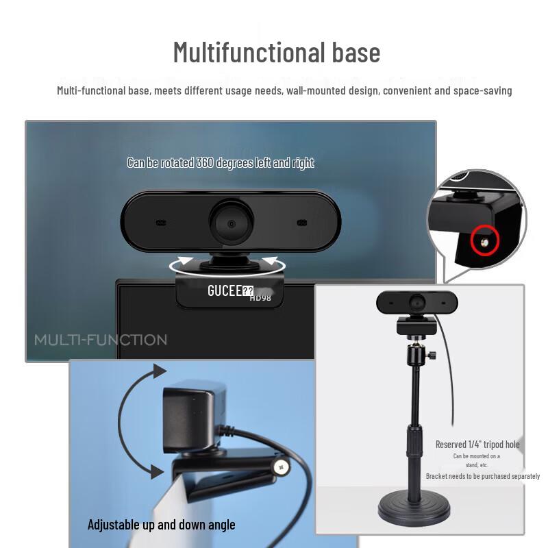 GUKK HD98 1080P Ультраширокоугольная USB-веб-камера с микрофоном