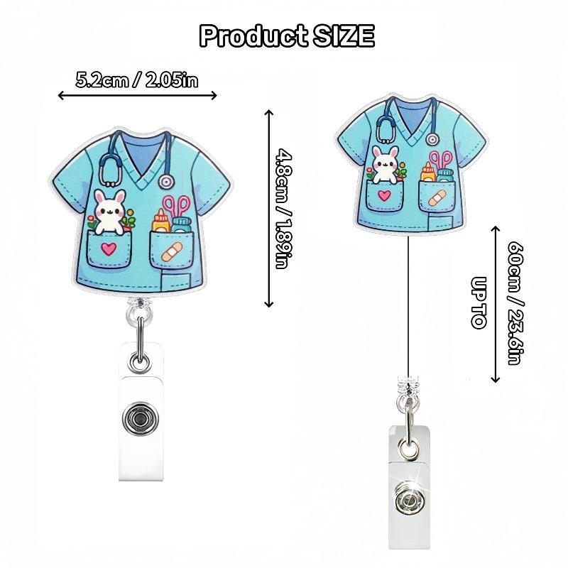 Новый мультяшный акриловый бейдж-ролик для медицинских принадлежностей, выдвижной держатель для ID-карты с вращающимся на 360 градусов зажимом-аллигатором, держатель для имени